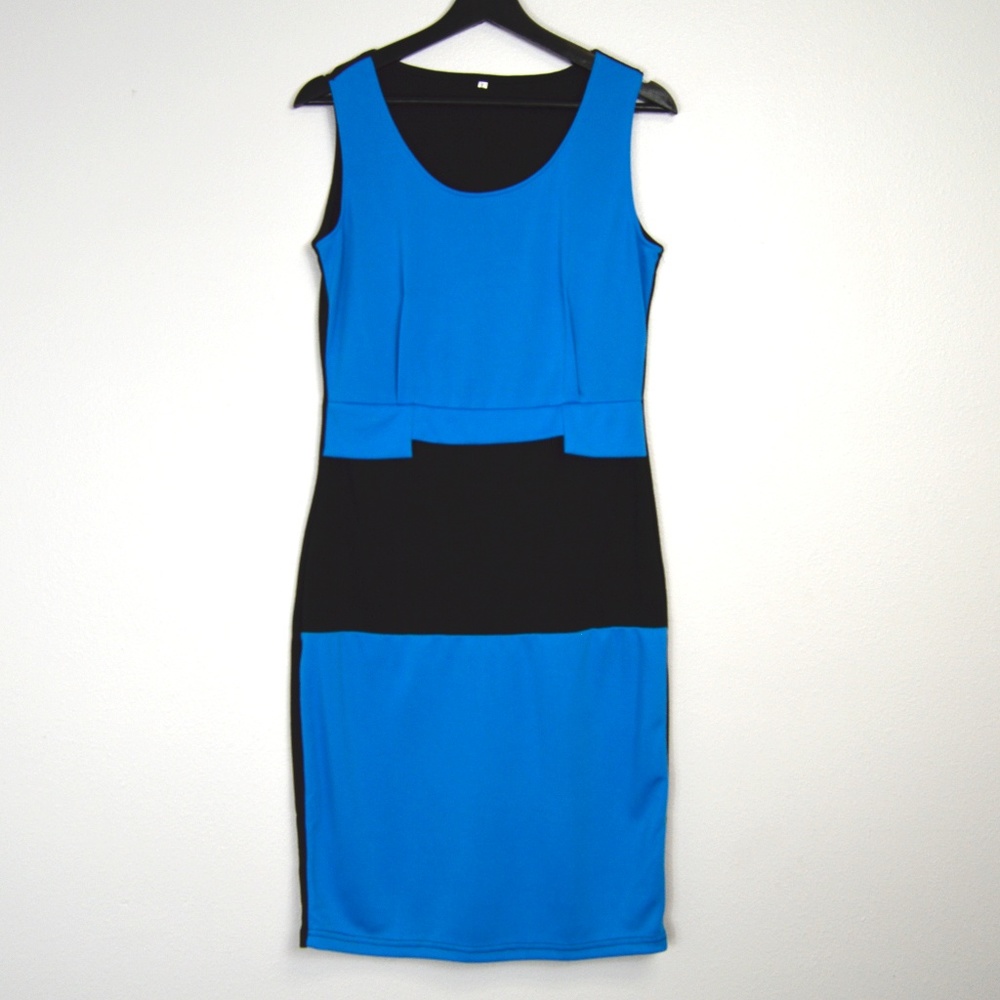 Blue & Black Body-con Dress